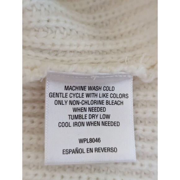 Bar III Women's White Knit Sweater, Size S, Acrylic Wool Blend, Cold Shoulder - Picture 11 of 11